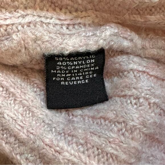 Verve Ami Womens Pink Split Shawl Cowl Neck Soft Cable Knit Tunic Sweater XL NEW - Picture 11 of 12